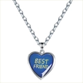 Collar de relicario de corazón de plata con grabado azul de BEST FRIEND - BEST FRIEND Cambio de temperatura