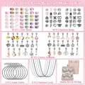 Kit de creación de joyas 120 piezas con cuentas de colores y pulseras de serpiente plata - Multicolor + Rosa