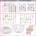 Kit de creación de joyas 120 piezas con cuentas de colores y pulseras de serpiente plata - Multicolor + Rosa