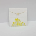 Citrine necklace with natural irregular raw crystal pendant on golden chain display - Necklace Only Without Card / Citrine