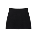 Klassischer schwarzer Strick-Minirock mit vertikaler Textur im minimalistischen Slim-Fit - S / Minirock