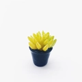Miniature yellow succulent in a black pot, realistic dollhouse decoration accessory - 13mm*23mm / Black Pot Yellow Succulent