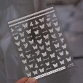 Détails des autocollants à ongles en relief argenté avec papillons et dentelle - 3929# Papillon en Dentelle 3D Relief