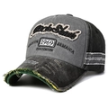 Vintage 1969 Black Shark distressed baseball cap with embroidery and frayed brim detail - Black