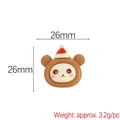 Charm de oso de resina marrón con gorro navideño para fundas de móvil y accesorios - Oso navideño