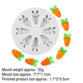 Molde de silicona de zanahoria con 8 cavidades para chocolate DIY y decoración - 3#B837 Zanahoria (8 Cavidades) / Gris