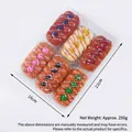 Lot de 6 cupcakes artificiels en PU avec divers décors dans un plateau transparent - Boîte de Gâteaux aux Fruits à Quatre Perles (XMB-71)
