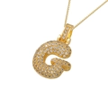 Iced out bubble letter G pendant necklace in gold finish with box chain for hip hop style - Gold G