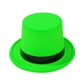 Sombrero de copa verde con cinta negra para el Día de San Patricio y fiestas de disfraces - Talla única / Verde Fluorescente