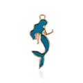 Ciondolo sirena in smalto blu con finitura dorata per la creazione di gioielli fai da te - Sirena