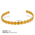 Gold plated stainless steel C-shaped cuff bracelet with round disc link design - Circular Disc Link Style (SZ86) / Gold