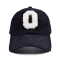 Detail of leopard print baseball cap with sequined letter O and mesh back - Letter O Style (O-漏洞马尾棒球帽)