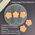 Maßangaben zur 7-Loch Silikonform für Kirschblüten zur DIY-Dekoration von Kuchen - 7-Loch Große Kirschblüten-Form