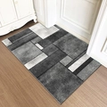 Modern geometric door mat with grey black and white patterns for indoor entrance - 100*140cm / Stripe Splicing