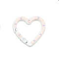 Anello a molla a cuore bianco con onde rosa e pois viola per portachiavi fai-da-te - Base Bianca