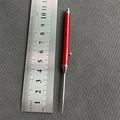 Portable red titanium alloy toothpick with telescopic spring design and size ruler - Red Telescopic Toothpick