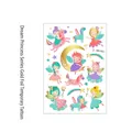 Tatuaggi temporanei WE-053 a forma di fata e unicorno con lamina d'oro e stelle glitter - Stile Fata da Sogno e Unicorno (WE-053)