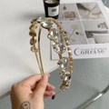 Serre-tête doré à double couche avec cristaux goutte d'eau pour fête de femmes - Goutte d'eau Blanc