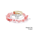 Elastic beaded bracelet featuring pink natural stones with a gold-tone adjustable chain - Watermelon Red Quartz (Lobster Clasp)