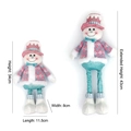 Rosafarbene und blaue ausziehbare Plüsch-Schneemann-Puppe mit verstellbarer Höhe Deko - Teleskop Lange Beine / Schneemann