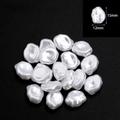 Irregular white 12mm x 15mm ABS pearl beads in triangle shape for DIY jewelry making - Flat Round (Large) Style (15mm*12mm)