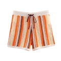 Completo polo e pantaloncini in maglia a righe arancioni con coulisse in vita - S / Shorts