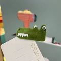 Süße grüne Krokodil Haarspange handgemachte Filz Cartoon Alligator Haarnadel für Mädchen - Armeegrün