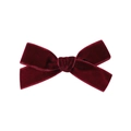 Cute dark red velvet bow hair clip for girls with a soft texture and elegant finish - Dark Red (33)