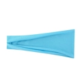 Sky blue elastic yoga headband featuring a breathable wide-knit fabric for sports - Light Blue