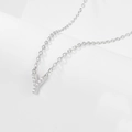 Elegant 925 sterling silver Y-letter pendant necklace with sparkling cubic zirconia stones - Y-Necklace-Silver