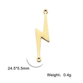 Golden lightning bolt charm connector in stainless steel for jewelry making 24.5x5.5mm - Flash / Gold