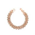 Hip-Hop Armband aus Roségold mit funkelnden Zirkonia-Steinen im kubanischen Panzerkettenstil - KC Gold
