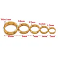 Detailed size chart of stainless steel double open rings with wire thickness and diameters - 0.5x5mm / Gold