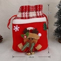 Detailed view of plush reindeer Christmas gift bag with dimensions 23cm by 18cm - Flower Edge Reindeer