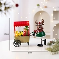 Chariot de renne de Noël lumineux avec boîtes cadeaux et sapin, taille 26x20cm - Chariot cadeau de renne de Noël