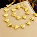 Set di collana e bracciale a cuore in acciaio inossidabile dorato su scatola regalo - Set collana e bracciale a cuore d'oro (N3151 B1523)