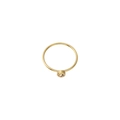 Detail of matte gold minimalist ring featuring a champagne birthstone in bezel setting - US Size 7 / Gold-Yellow (Nov)