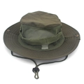 Army green tactical sun hat with breathable mesh vents and adjustable chin drawstring - One Size L (58-60cm) / Mesh/Olive Green