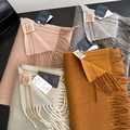 100% Australian wool scarves with tassels in multiple colors for men and women - G0302 Grey