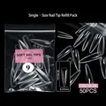 Διαφανή PMMA Stiletto τιπς νυχιών νούμερο 9, ανταλλακτικό πακέτο 50 τμχ για μανικιούρ - OMC06-Μέγεθος 09 (50 Τεμάχια Ανταλλακτικό Μονό Μέγεθος)