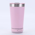 Pink 16oz stainless steel insulated tumbler with integrated Bluetooth speaker base - 16oz / Light Pink (Upgraded with Speaker)