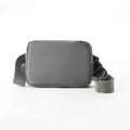 Unisex grey nylon belt bag with adjustable strap and buckle for sports and travel - Gray