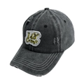 Casquette vintage en coton noir délavé avec surpiqûres blanches et broderie I do Crew - Taille unique / Noir