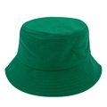 Classic forest green cotton bucket hat with multi-row stitching on the brim - Dark Green