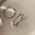 Minimalist silver wave hoop earrings featuring a stylish geometric twisted design - Silver Wavy Large Hoop Style (104#)