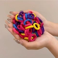 Elastici per capelli spessi ad alta elasticità in vari colori vivaci e assortiti - Confezione in busta / 17# Colorato (100 Pezzi in Busta)