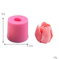 Macro shot of 3D rose silicone mold with product dimensions 5cm height and 5.2cm diameter - Small Tulip / Pink