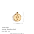 Irregular Hammered Cross Pendant - Gold