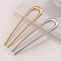 Minimalistische U-vormige metalen haarspelden in goud en zilver voor stijlvolle knotjes - Set / Goud & Zilver