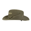 Army green wide-brim cotton sun hat with mountain embroidery and adjustable side buttons - 58cm / Army Green
